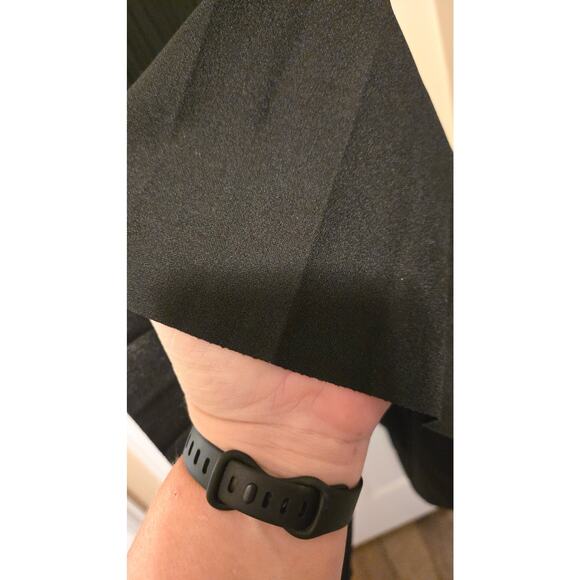 Sz 3X ELIZABETH NICOLE Black Cuffed Drop-shoulder Pleated Bottom Midi Dress - Picture 5 of 10